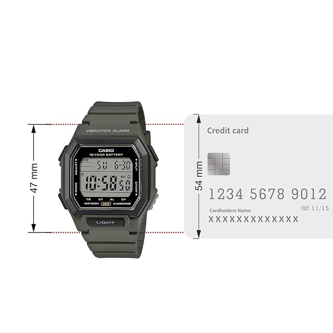 Casio Digital Unisex Watch W-738H-3AVDF - D443