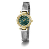 Guess Women Quartz Green Dial Analog Mesh Watch GW1076L3