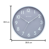 TITAN Contemporary Grey Sleek Wall Clock with Silent Sweep Technology - 29.5 cm x 29.5 cm (Medium) NBW0043PA01A - KRISHNA WATCH COMPANY