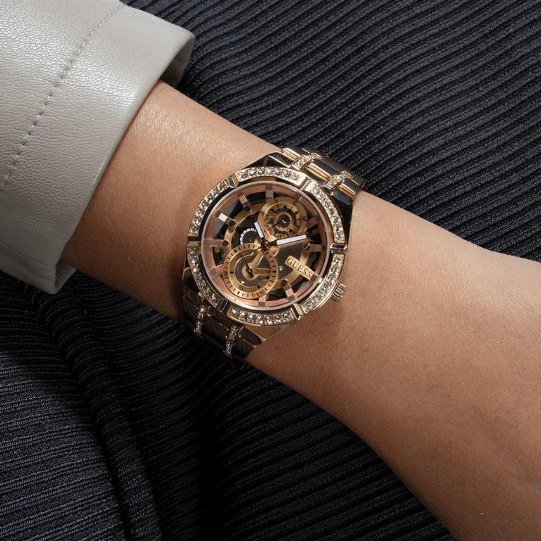 Guess Ladies Rose Gold Tone Multi-function Watch GW0604L3