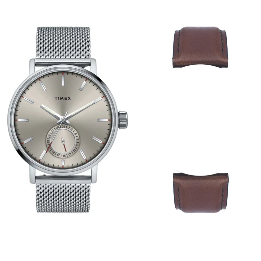 Timex Fashion Men's Grey Dial Round Case Date Function Watch -TWEG20000