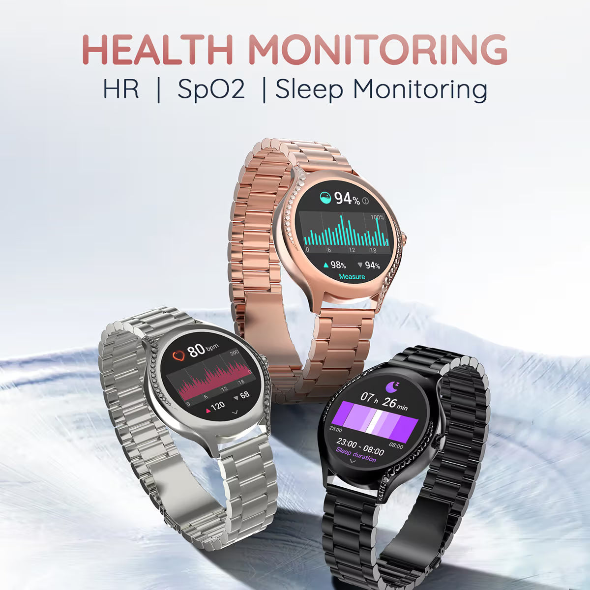 Pebble PFB72 Ritz Metal Black Smartwatch with Bluetooth Calling