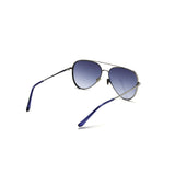 French Connection Blue Lens Aviator Sunglass Full Rim Silver Frame With Gradient (FC 7445 C3) - KRISHNA WATCH COMPANY