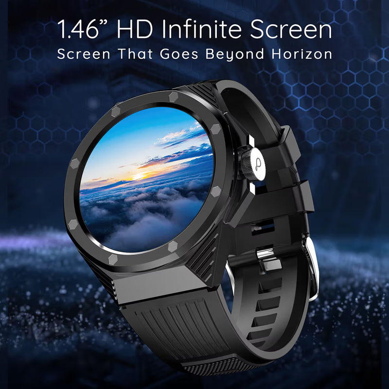 Pebble Odyssey Jet Black PFB 54 Smartwatch with Bluetooth Calling