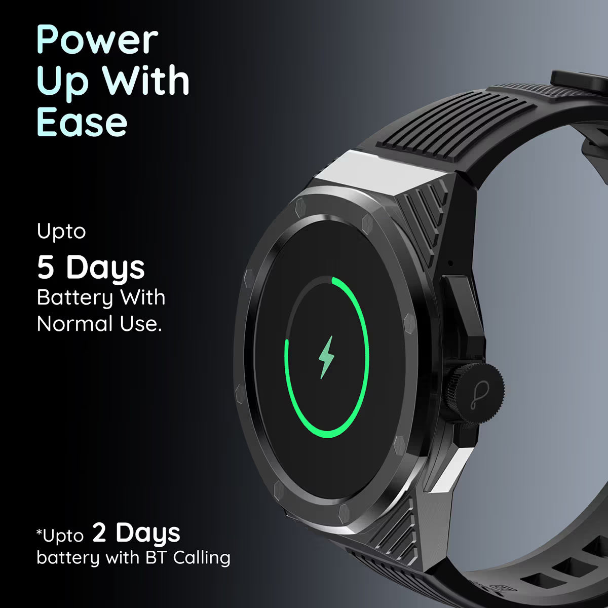 Pebble Odyssey Jet Black PFB 54 Smartwatch with Bluetooth Calling