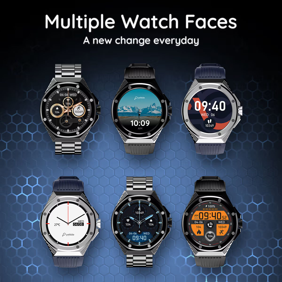 Pebble Odyssey Jet Black PFB 54 Smartwatch with Bluetooth Calling