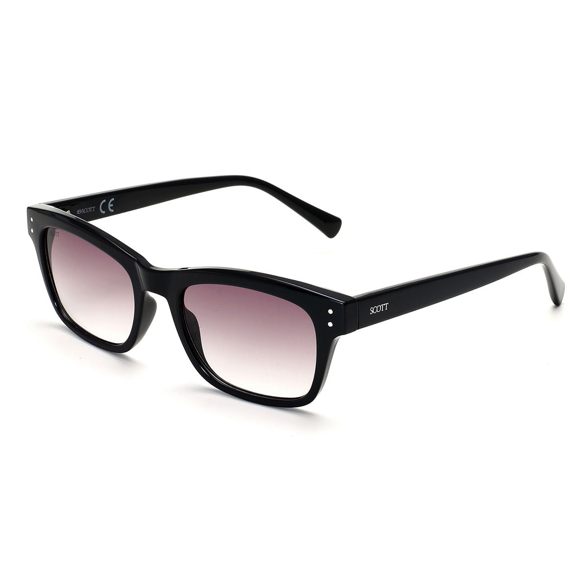 Scott Sunglasses Gradient Grey Lens Wayfarer Sunglass Black Frame SC 2521 C1
