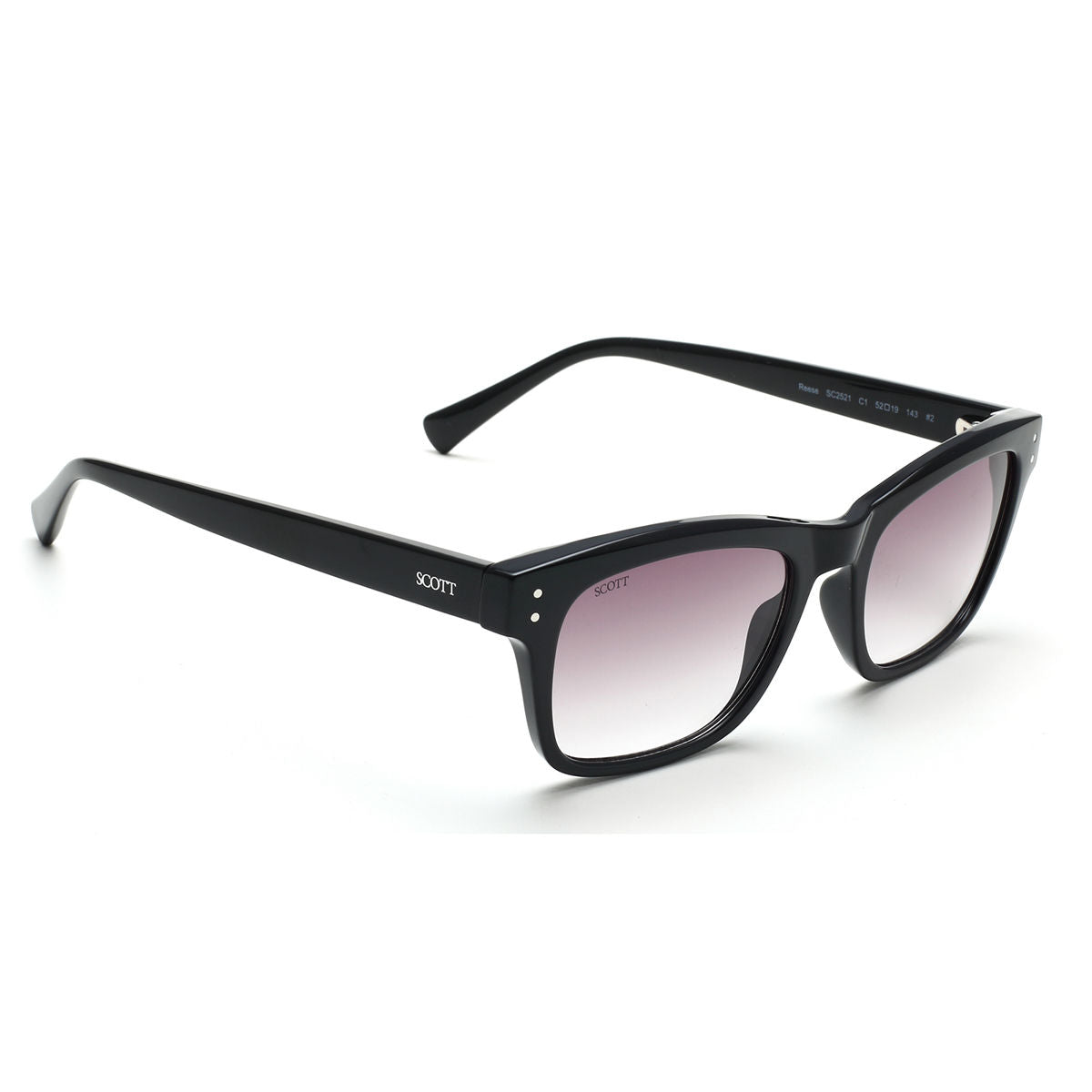 Scott Sunglasses Gradient Grey Lens Wayfarer Sunglass Black Frame SC 2521 C1
