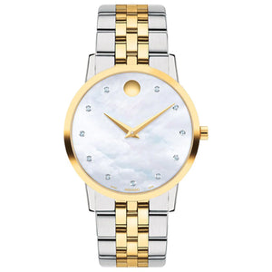 Movado Museum Classic 33mm Silver Dial Two Tone Stainless Steel Watch 607630 - KRISHNA WATCH COMPANY