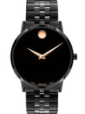 Movado Men Quartz Black Dial Analog Stainless Steel Watch 607963