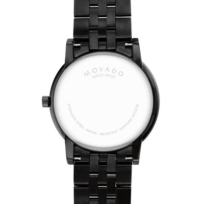 Movado Men Quartz Black Dial Analog Stainless Steel Watch 607963