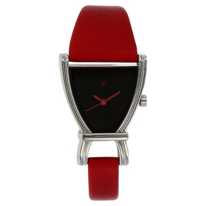 Fastrack Quartz Analog Black Dial Leather Strap Watch for Girls ns6095sl03 / 6095sl03 - KRISHNA WATCH COMPANY