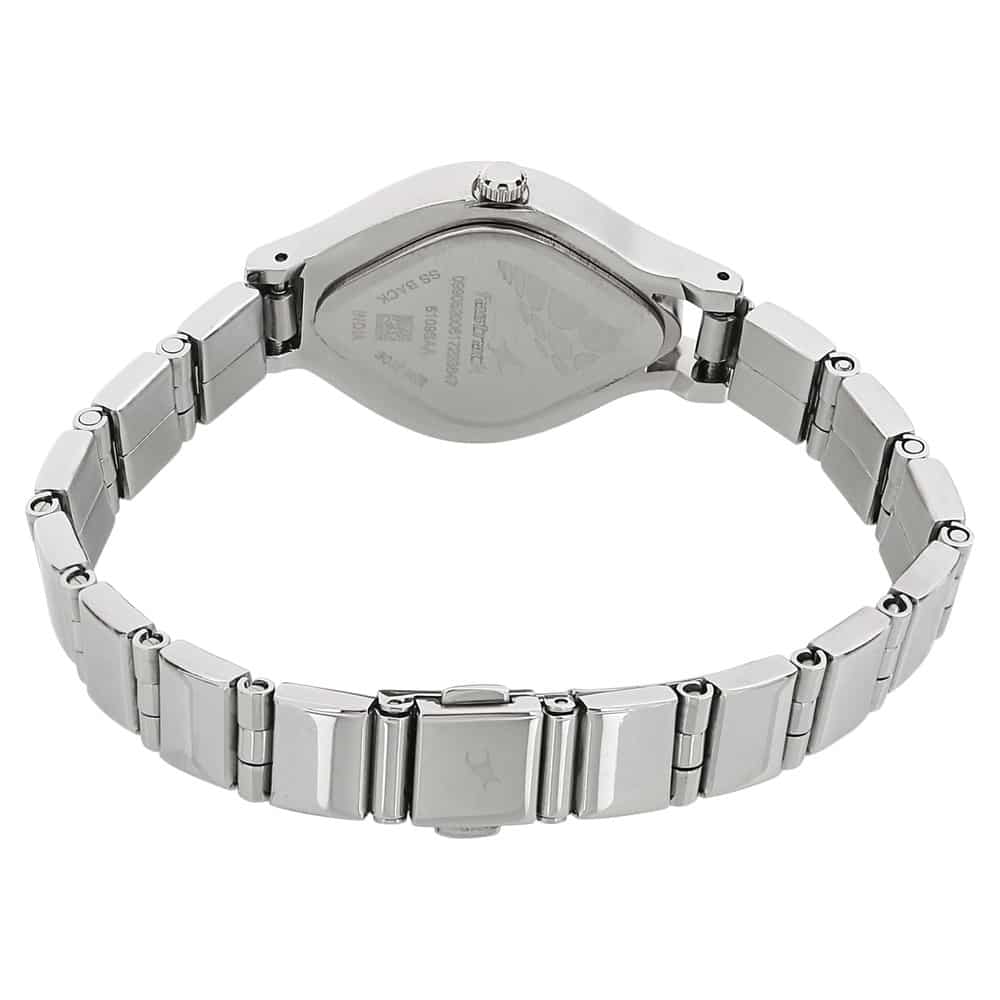 BLACK DIAL SILVER STAINLESS STEEL STRAP WATCH 6109SM02