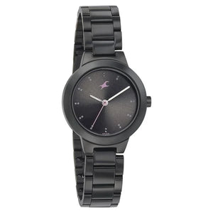 Fastrack Pulse Quartz Analog Black Dial Stainless Steel Strap Watch for Girls 6150nm01 - KRISHNA WATCH COMPANY