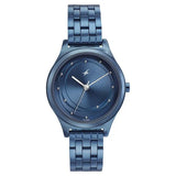Fastrack Style Up Blue Dial Stainless Steel Strap Watch for Girls 6152QM01