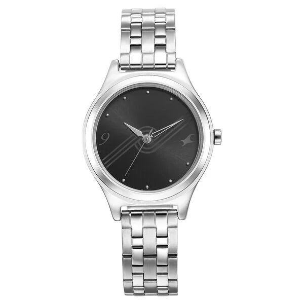 Fastrack Stunners Black Dial Metal Strap Watch for Girls 6152SM06 - KRISHNA WATCH COMPANY
