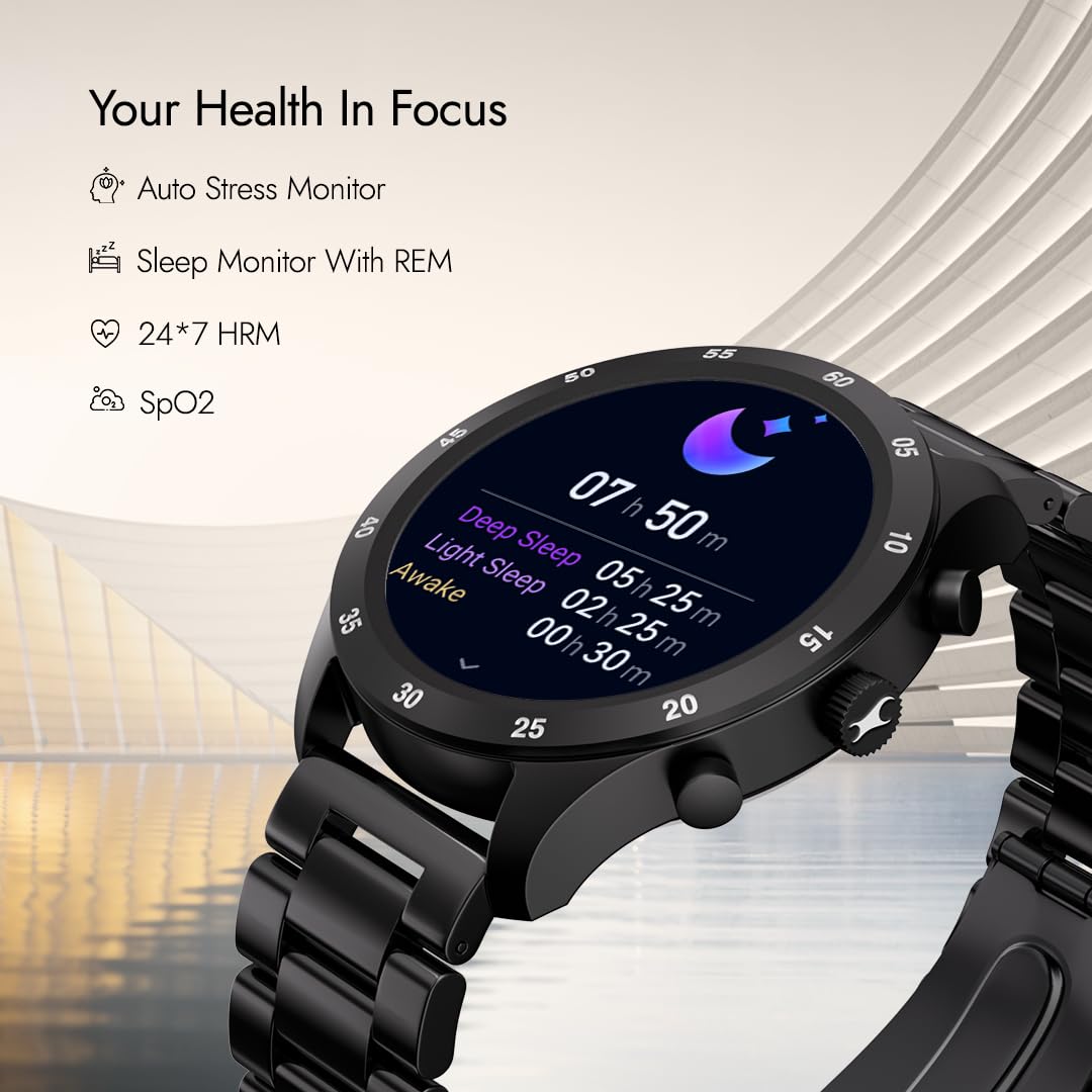 Fastrack Magnus FX2 Unisex Smart Watch With Rose Gold Metal Strap 38127wm01