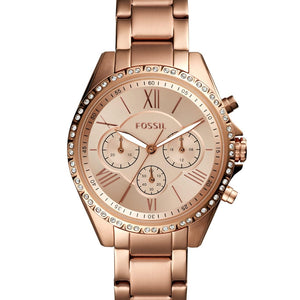FOSSIL Modern Courier Chronograph Rose Gold-Tone Stainless Steel Watch BQ3377 - KRISHNA WATCH COMPANY