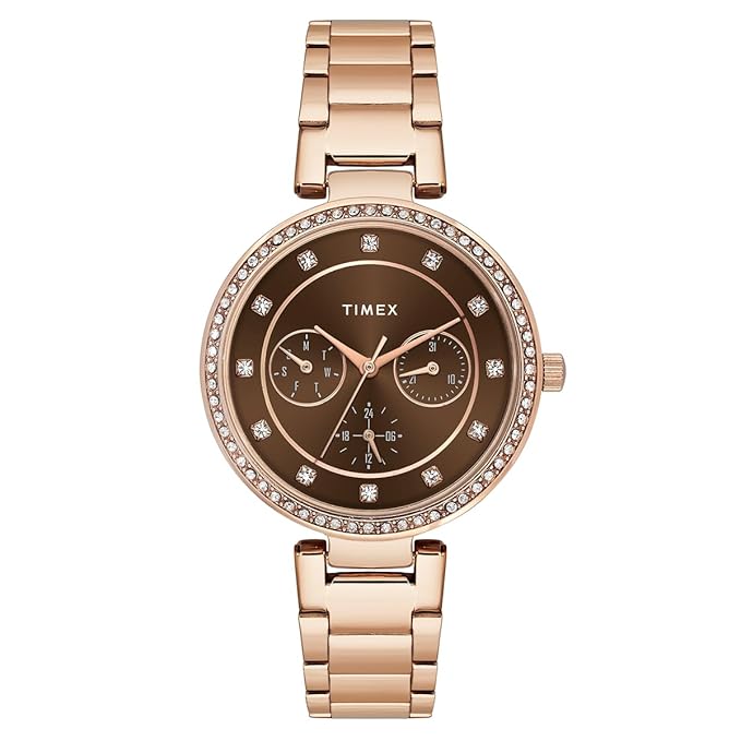 TIMEX Brown Round Dial Analog Women's Watch - TWEL18721