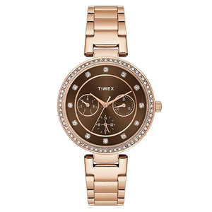 TIMEX Brown Round Dial Analog Women's Watch - TWEL18721
