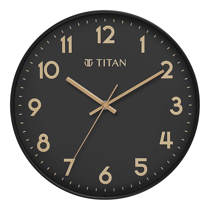 Titan Essence Classic Analog Wall Clock - Black W0094PA02 - KRISHNA WATCH COMPANY