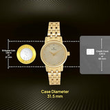 Titan Quartz Analog Champagne Round Watch For Women - 2593YM01 - KRISHNA WATCH COMPANY