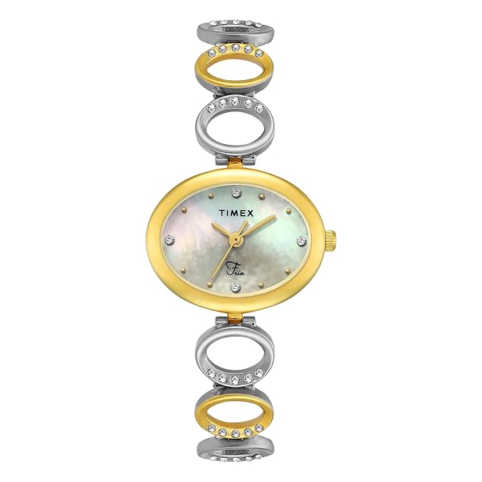 Timex Fria Oval 21mm White Dial Analog Women Watch - TWEL24000