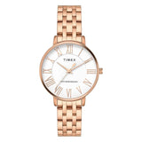 Timex White Dial with Roman Numbers Women's Watch - TWEL19108