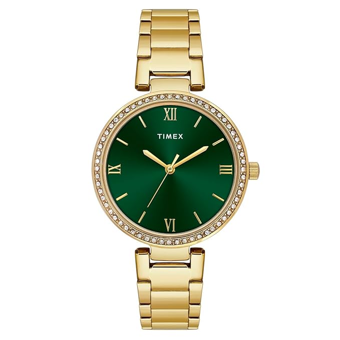 TIMEX Green Round Dial Analog Women's Watch - TWEL18713 - KRISHNA WATCH COMPANY