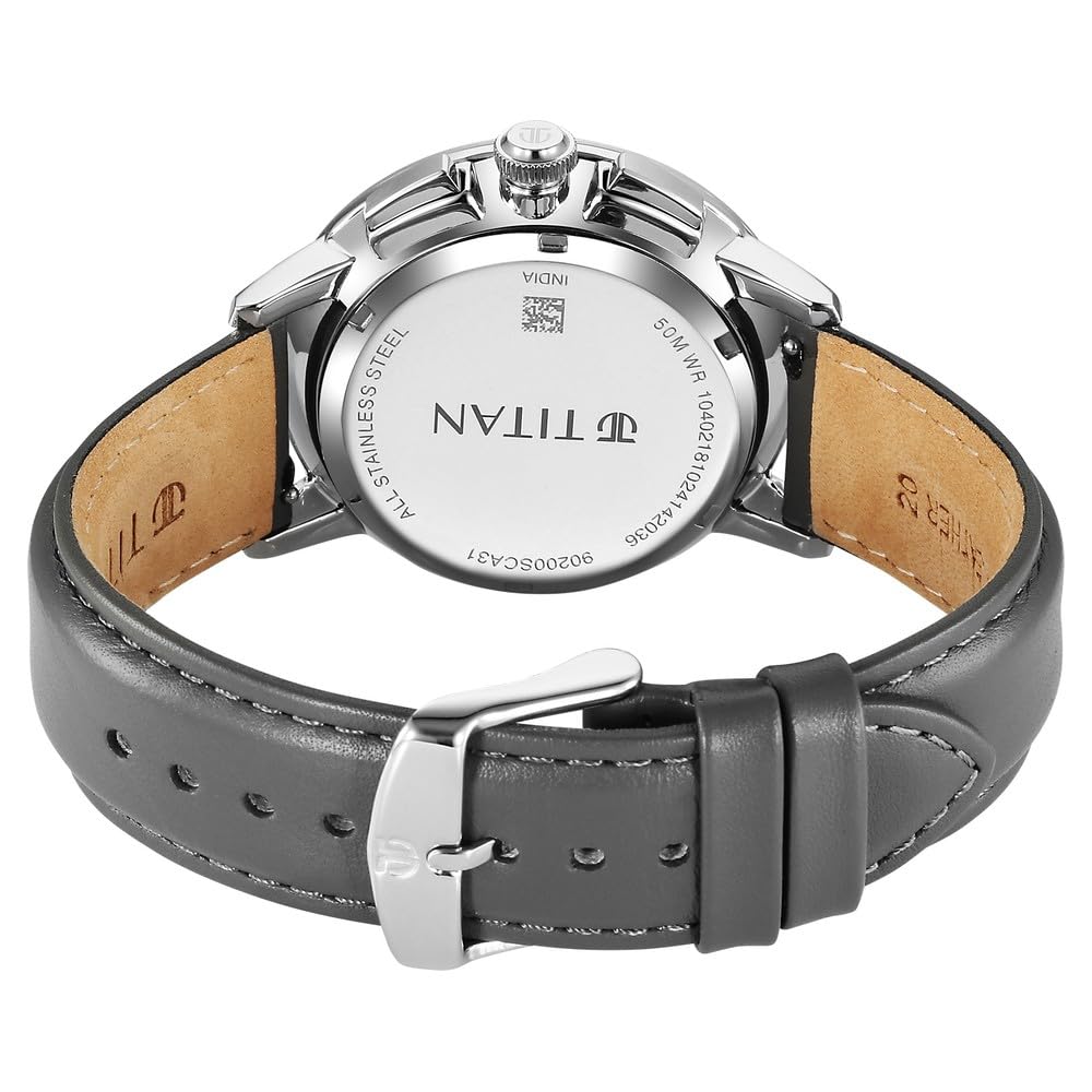 Titan Light leathers Multifunction Watch For Men - 90200SL01
