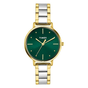 Timex Green Round Dial Analog Women Watch - TWEL15830 - KRISHNA WATCH COMPANY
