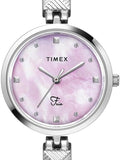 Timex Fria Round 30mm Pink Dial Analog Women Watch - TWEL18307 - KRISHNA WATCH COMPANY