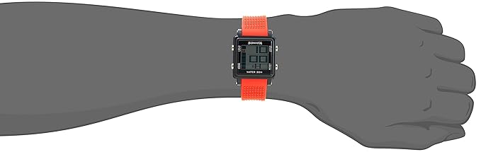 SF Digital Dial Red Plastic Strap Watch for Men 77043pp03