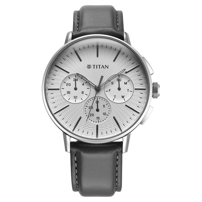 Titan Light leathers Multifunction Watch For Men - 90200SL01
