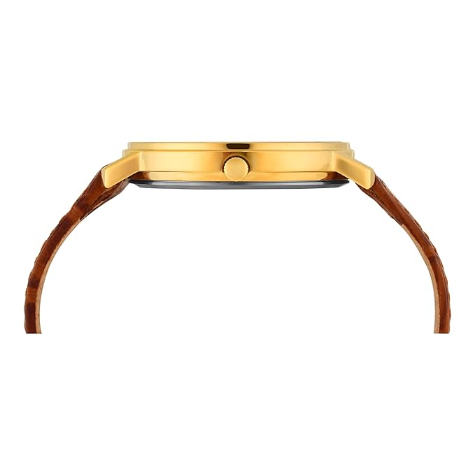 Timex Arabic Silver Dial Tan Croco leather Strap Men's Watch - TW0TG8026