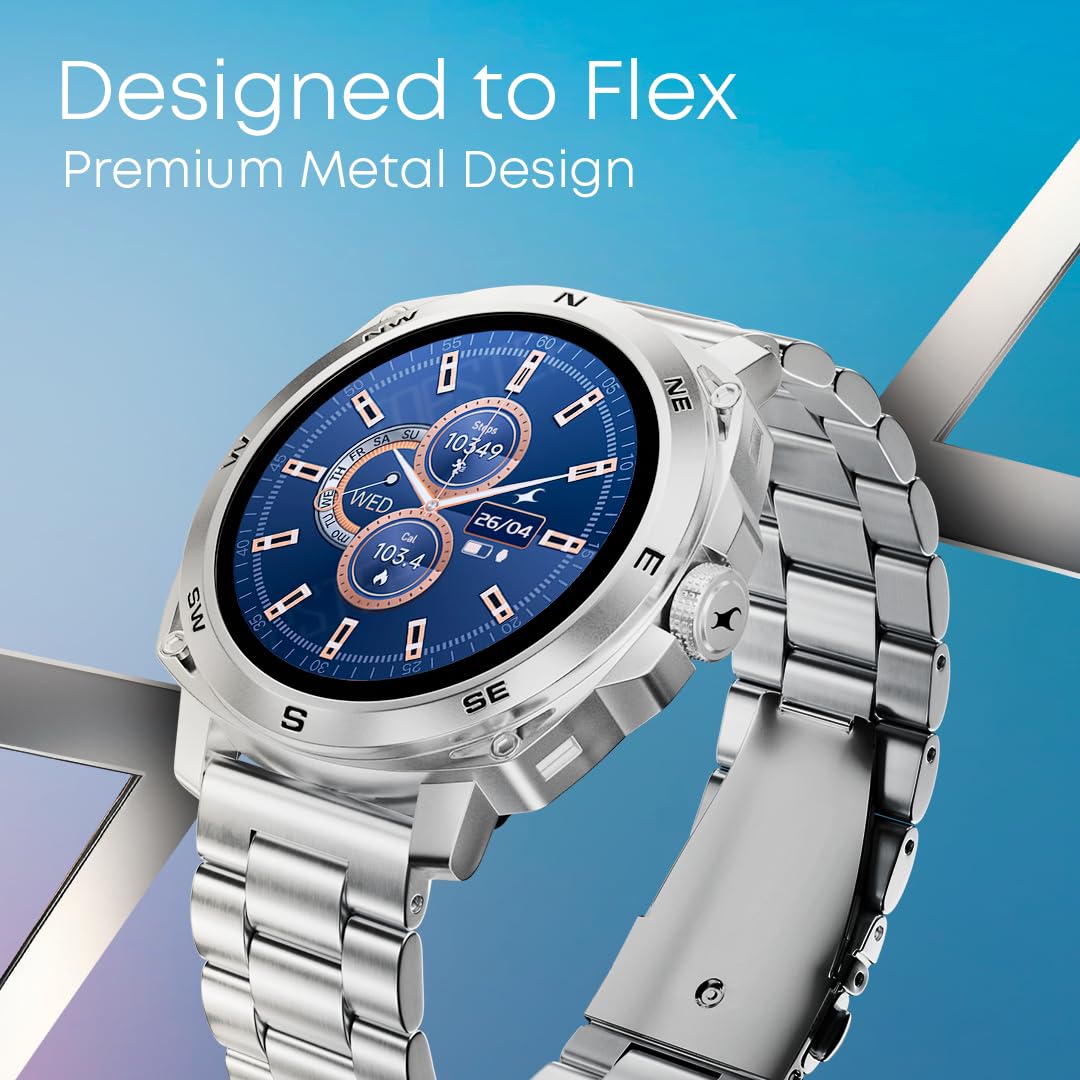 Fastrack Radiant FX3 with 3.63 CM AMOLED Display with Functional Crown,SingleSync BT Calling,AI Voice Assistant 38124nm01