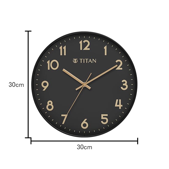 Titan Essence Classic Analog Wall Clock - Black W0094PA02 - KRISHNA WATCH COMPANY