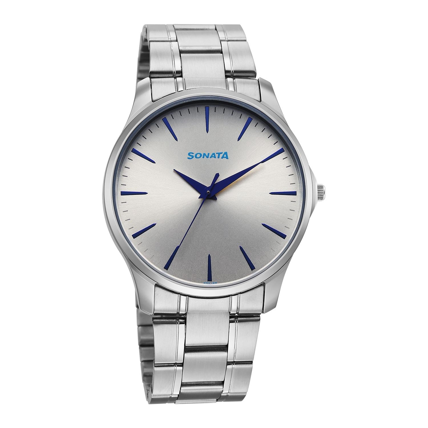 Sonata Ease with Gray Dial Silver Watch for Men - 77163SM06W