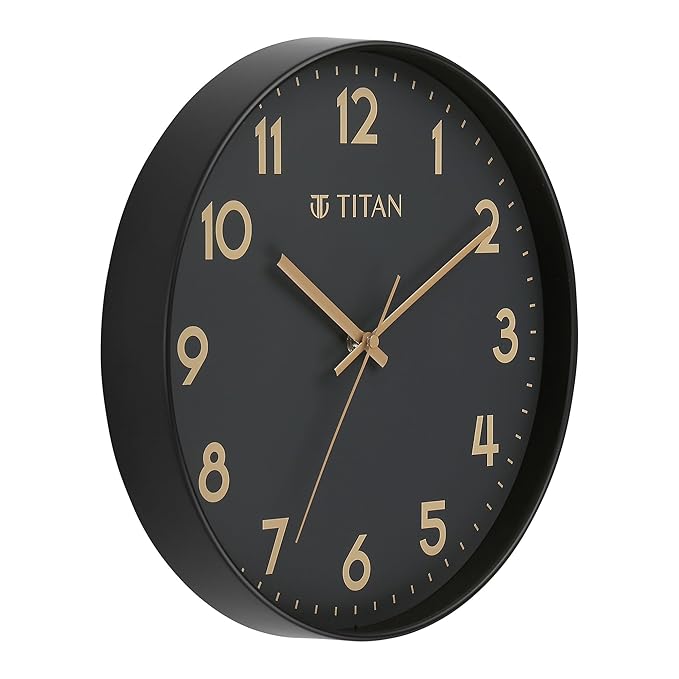 Titan Essence Classic Analog Wall Clock - Black W0094PA02 - KRISHNA WATCH COMPANY