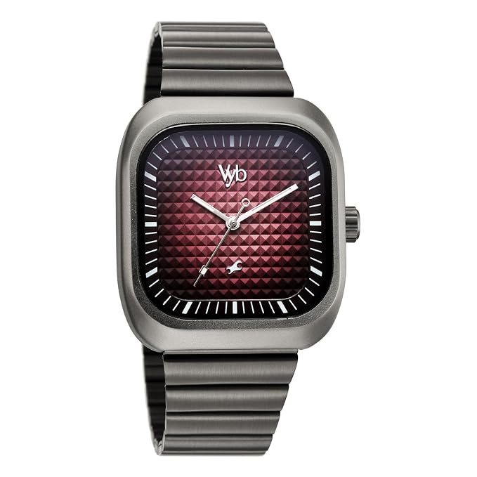 Vyb Maverick By Fastrack Quartz Analog Stainless Steel Strap Watch For Guys FV30001QM04W