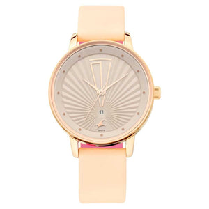FASTRACK - RUFFLES BEIGE DIAL LEATHER STRAP WATCH - 6206WL01 - KRISHNA WATCH COMPANY