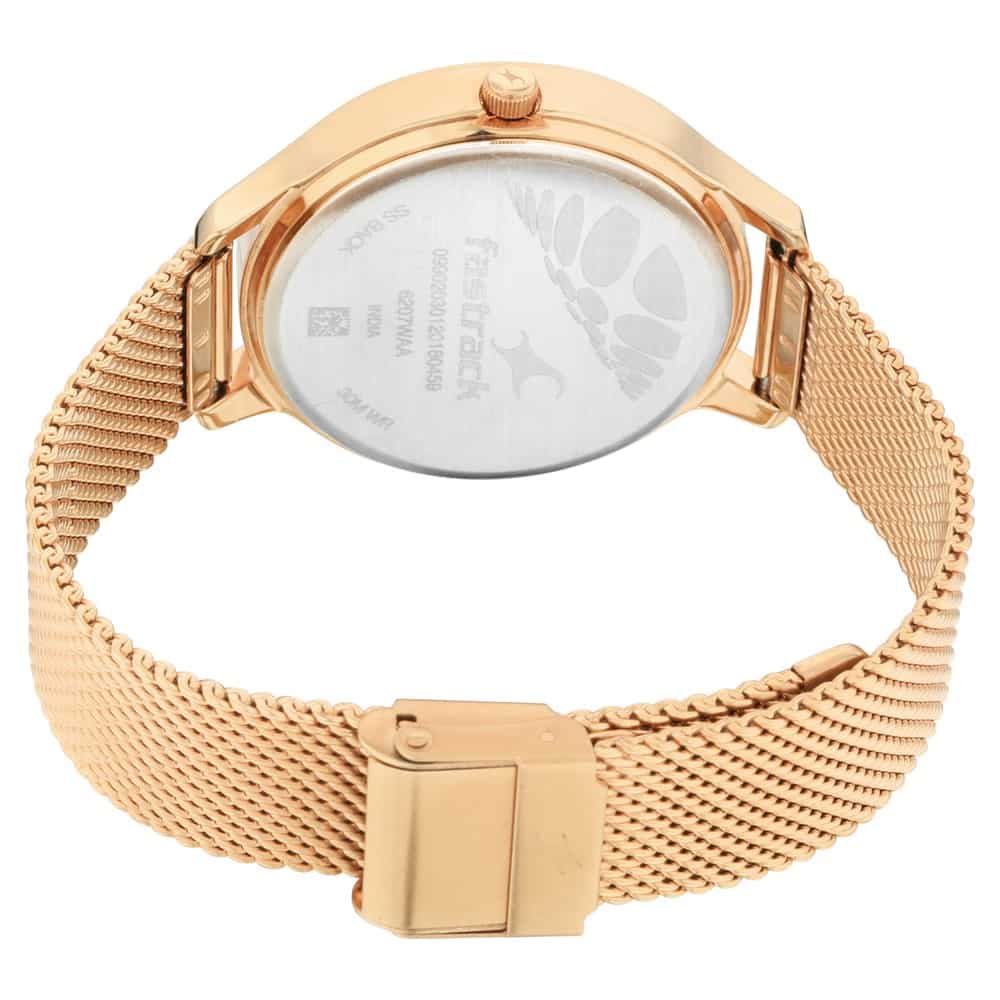 FASTRACK - RUFFLES BLACK DIAL METAL MESH STRAP WATCH 6207WM01