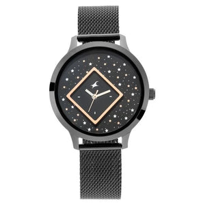 Fastrack Fit Outs Quartz Analog Black Dial Metal Strap Watch for Girls ns6210nm03 / 6210nm03 - KRISHNA WATCH COMPANY