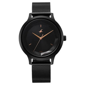 Fastrack Fleek Quartz Analog Black Dial Stainless Steel Strap Watch For Girls 6210nm04 - KRISHNA WATCH COMPANY