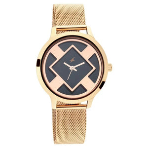 Fastrack Fit Outs Quartz Analog Black Dial Metal Strap Watch for Girls NR6210WM01 - KRISHNA WATCH COMPANY