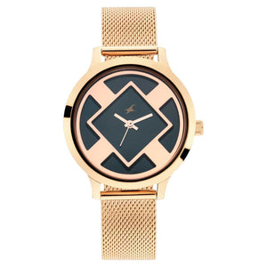 FASTRACK - FIT OUTS BLACK DIAL WITH MESH METAL STRAP 6210WM01 - KRISHNA WATCH COMPANY