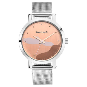 ROSE GOLD DIAL STAINLESS STEEL STRAP WATCH 6222SM01 - KRISHNA WATCH COMPANY
