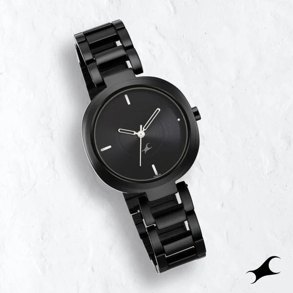 Fastrack Stunners Quartz Analog Black Dial Watch for Girls - 6247NM01