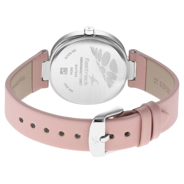 Fastrack Stunners Quartz Analog Pink Dial Leather Strap Watch for Girls NS6247SL01 - KRISHNA WATCH COMPANY