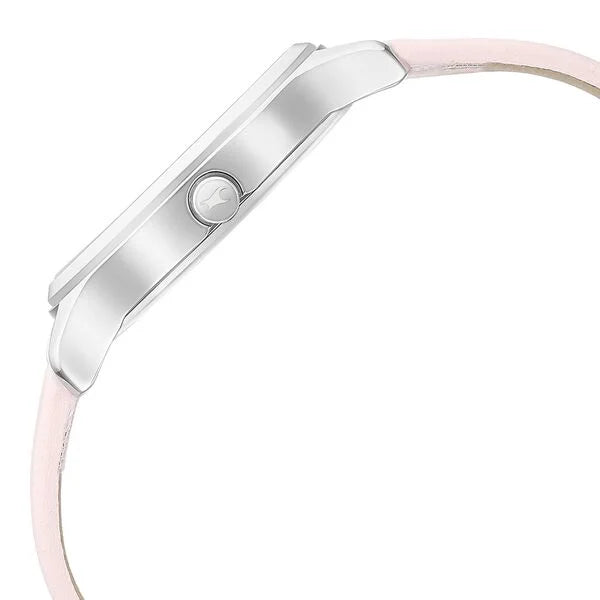 Fastrack Stunners Quartz Analog White Dial Leather Strap Watch for Girls ns6248sl01